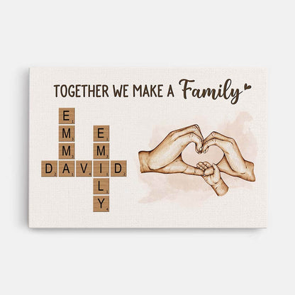 Together We Make a Family - Personalised Custom Crossword Canvas / Poster