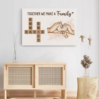 Together We Make a Family - Personalised Custom Crossword Canvas / Poster