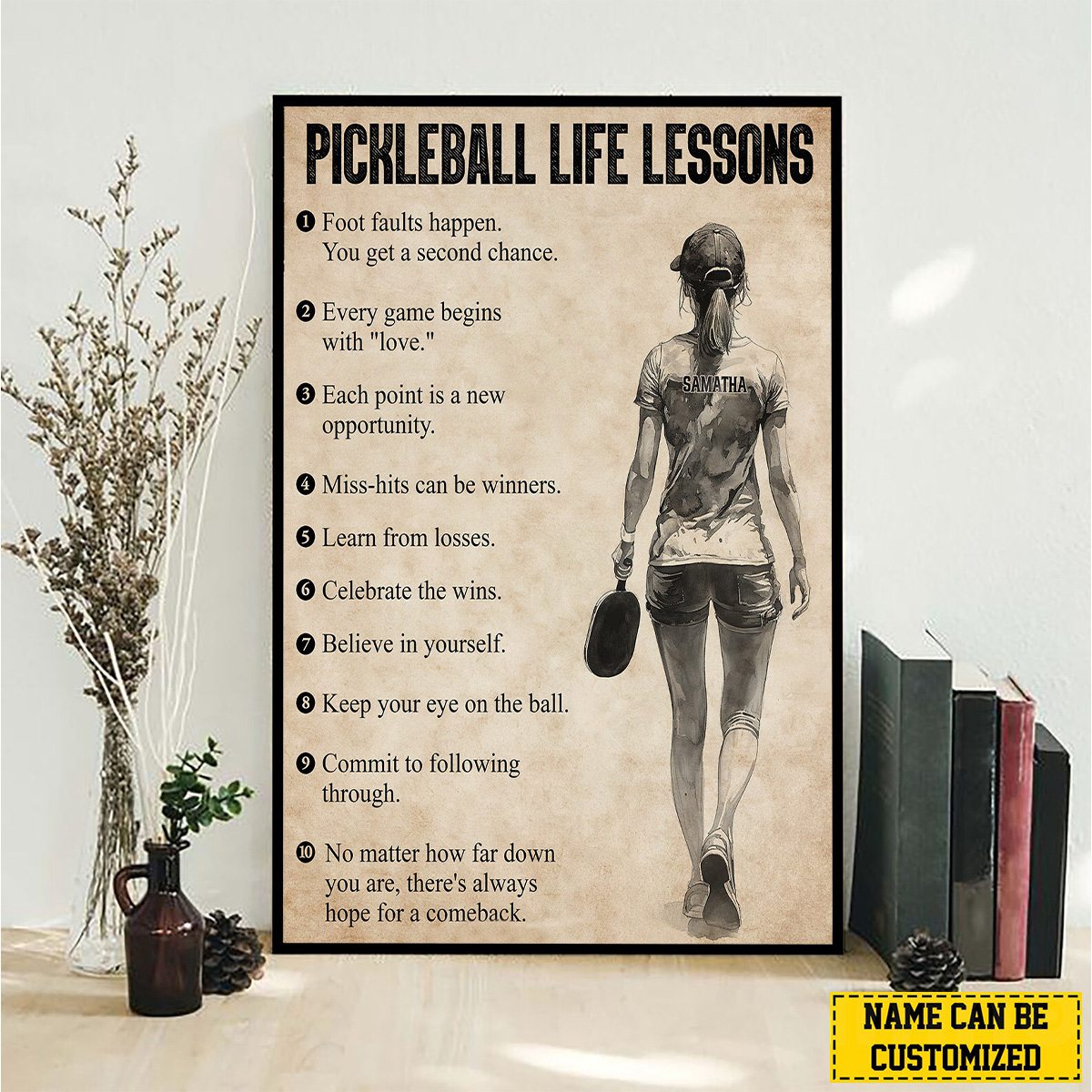 Personalized Pickleball Girl Canvas / Poster - Gift For Pickleball Lovers