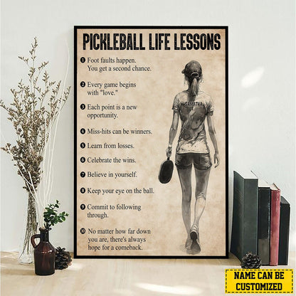 Personalized Pickleball Girl Canvas / Poster - Gift For Pickleball Lovers