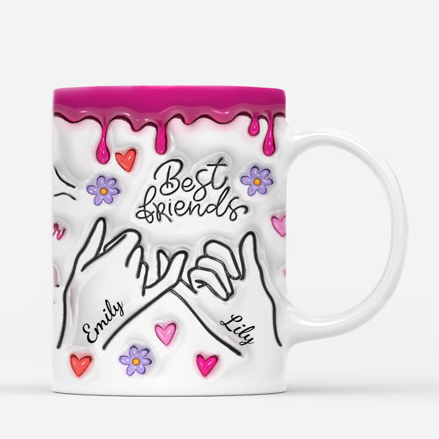 Best Friends Holding Hands - Personalised Mug