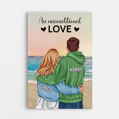 An Unconditional Love - Personalised Canvas / Poster for Couple