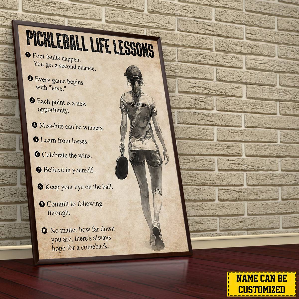 Personalized Pickleball Girl Canvas / Poster - Gift For Pickleball Lovers