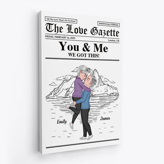 You & Me We Got This - Personalised Custom Couple Newsppaer Canvas / Poster