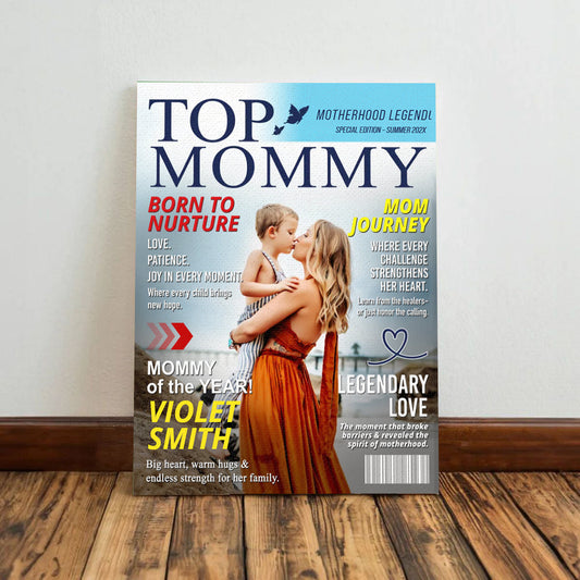 Personalized Mommy Magazine Cover Poster / Canvas - Custom Gift For Mom