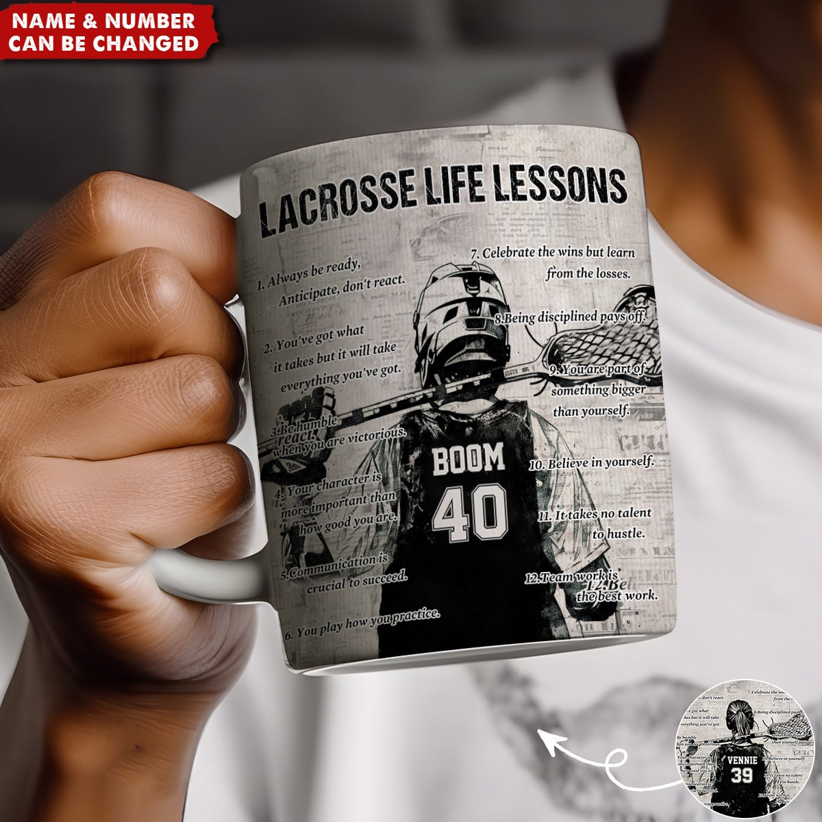 Personalized Lacrosse Life Lessons Mug - Custom Gift For Lacrosse Lovers