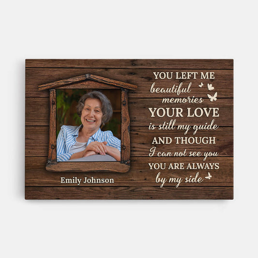 Personalized 'Always By My Side' Memorial For Loved One Photo Canvas Keepsake Gift