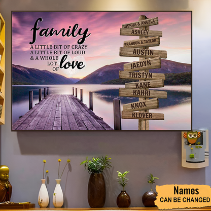 A Little Whole Lot of Love - Personalized Custom Family Name Canvas / Poster
