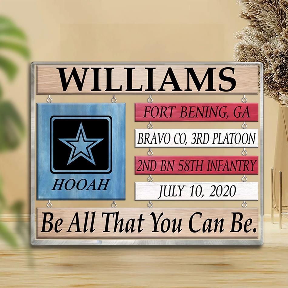 Custom US Army Boot Camp Graduation Acrylic Plaque - Gift for Soldier or Veteran