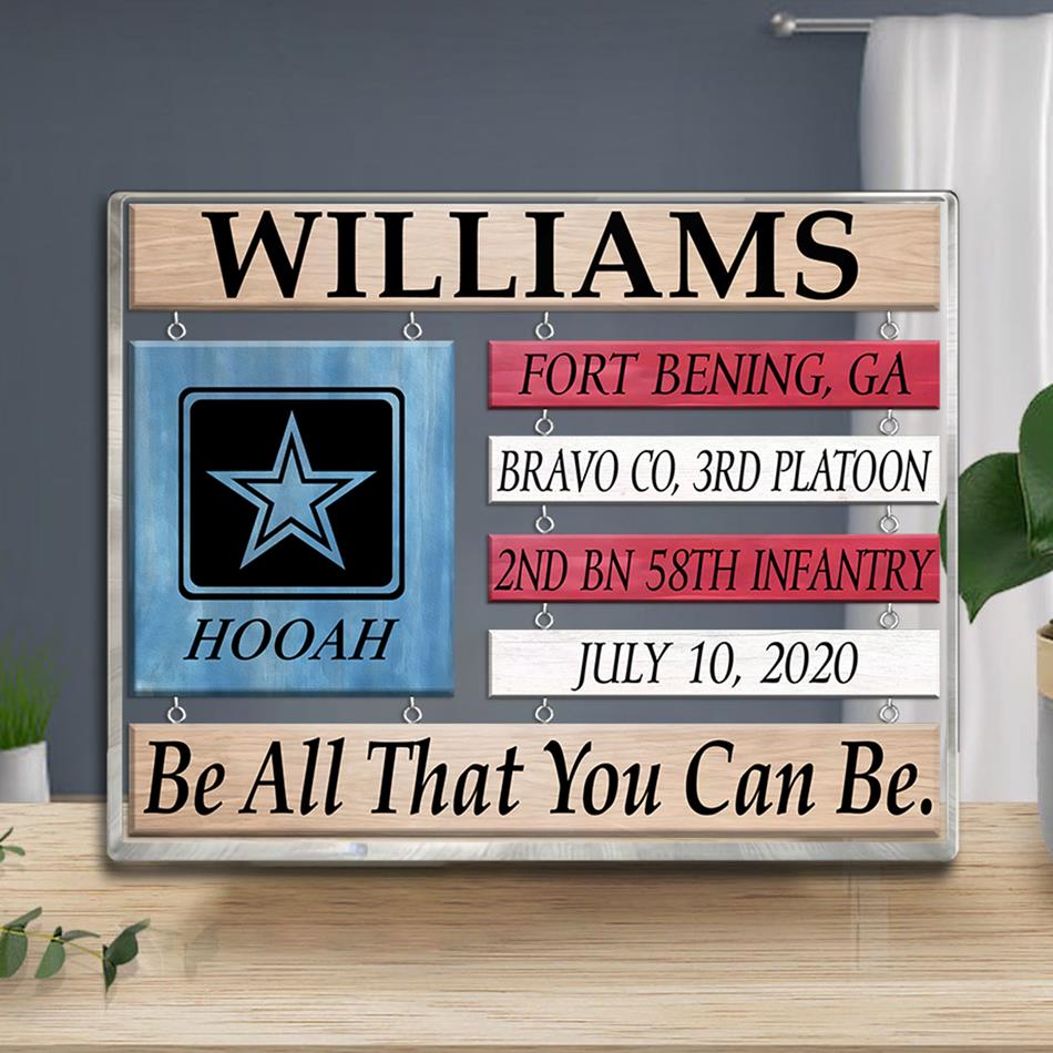 Custom US Army Boot Camp Graduation Acrylic Plaque - Gift for Soldier or Veteran