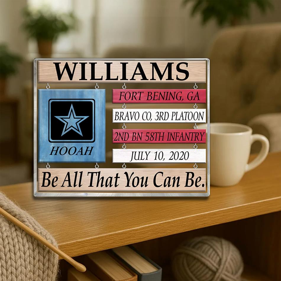 Custom US Army Boot Camp Graduation Acrylic Plaque - Gift for Soldier or Veteran