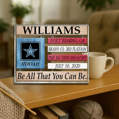 Custom US Army Boot Camp Graduation Acrylic Plaque - Gift for Soldier or Veteran