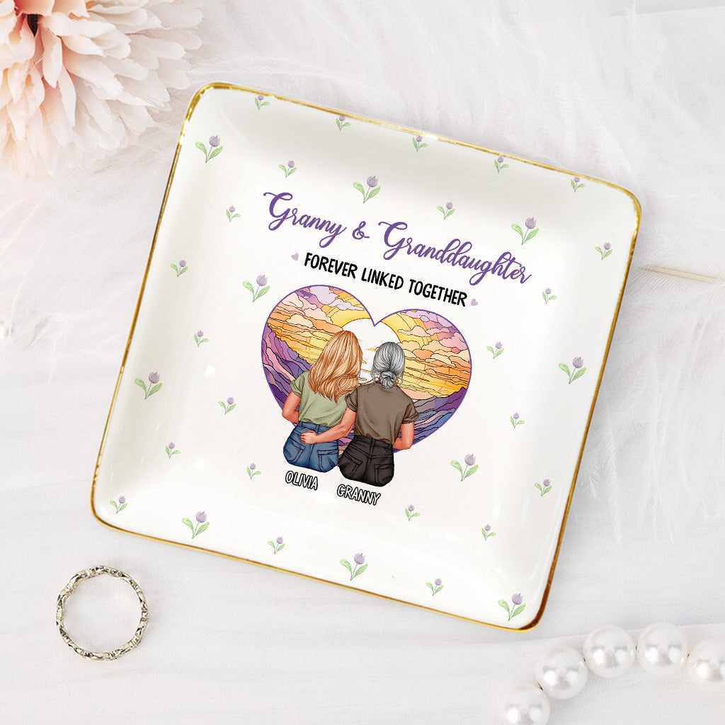 Forever Linked Together - Personalized Mother & Daughter Jewelry Dish