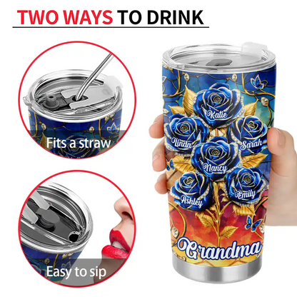 Gift For Mother,Gift For Grandma,Gift For Women,Love,Top Market - 3D Crystal Effect Roses Mom’s Everlasting Love - Personalized Tumbler
