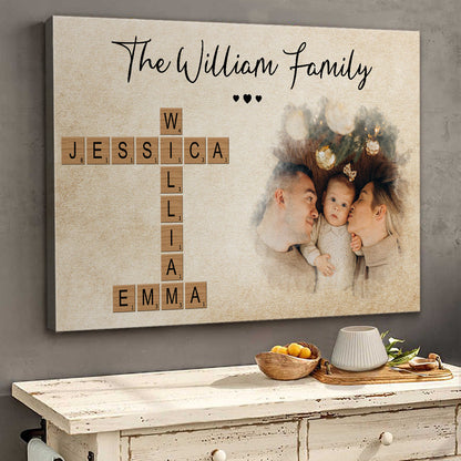 Personalized Customized Celebrate Christmas With Crossword Canvas / Poster - Custom Gifts For Family Members