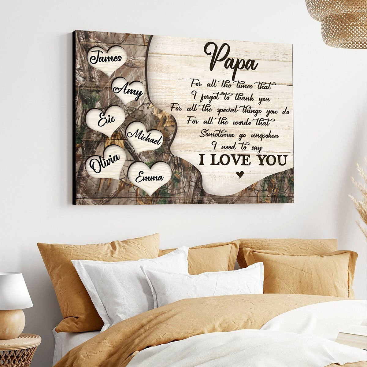 Personalized Thank You Dad Canvas / Poster - Father’s Day Gift with Kids’ Names