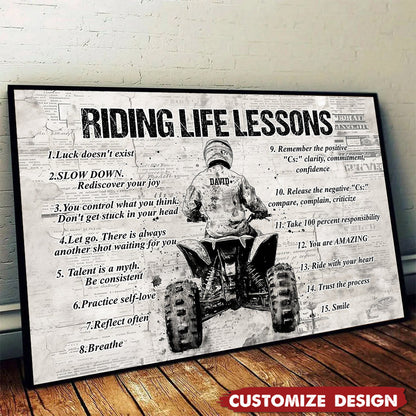 Personalized 4 Wheeler Riding Life Lessons Poster / Canvas - Gift For 4-Wheeler Riders