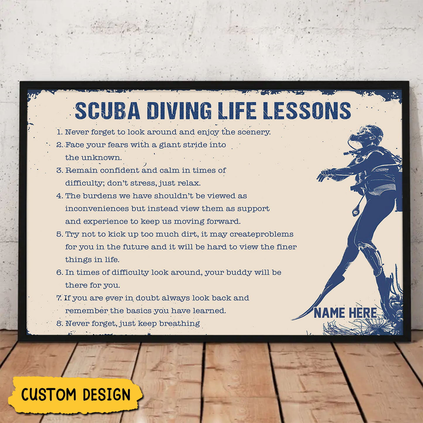 Personalized Scuba Diving Life Lessons Poster / Canvas - Gift For Diving Lovers