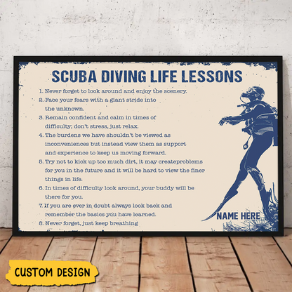Personalized Scuba Diving Life Lessons Poster / Canvas - Gift For Diving Lovers