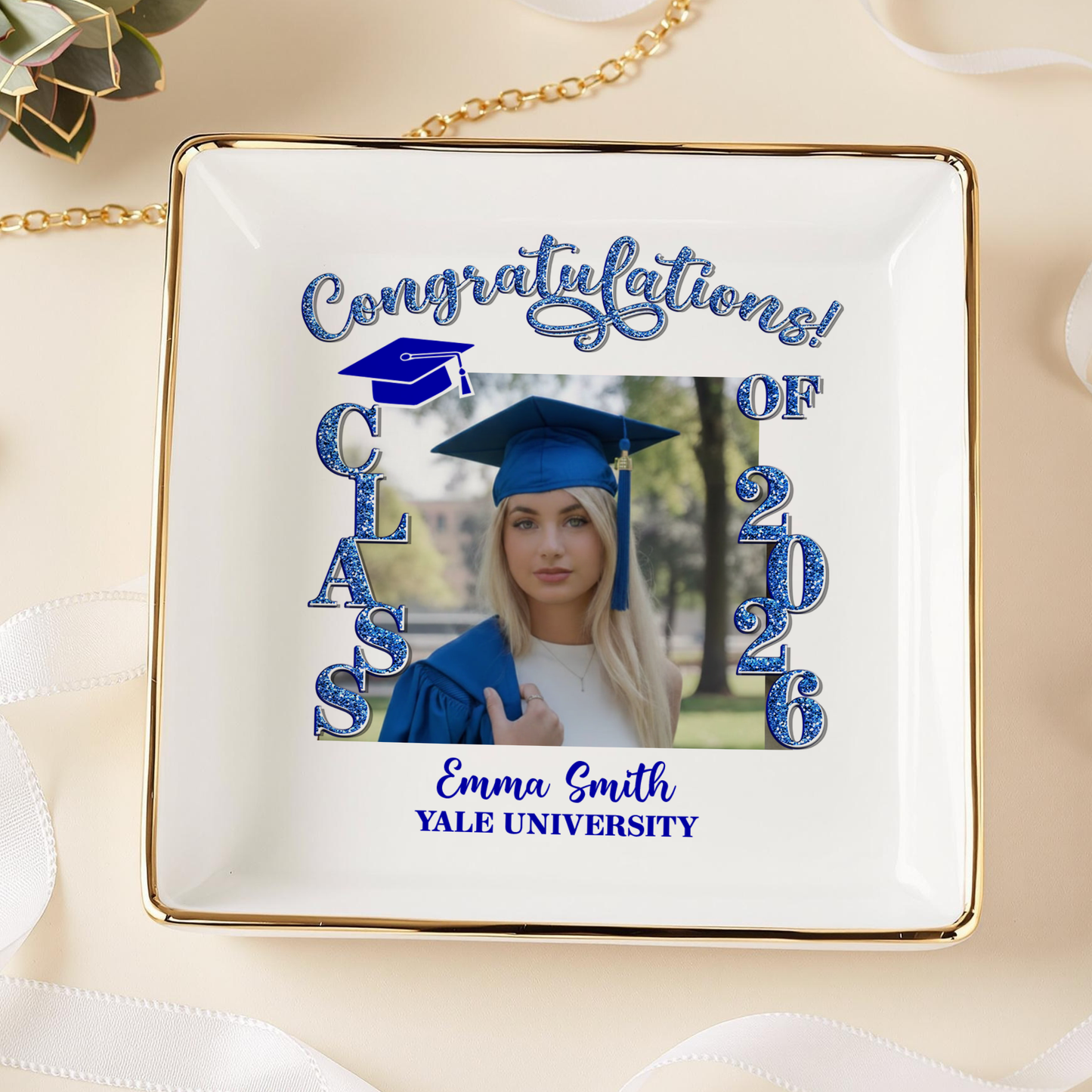 Personalized Graduation Jewelry Dish: Celebrate Your Achievement in Style