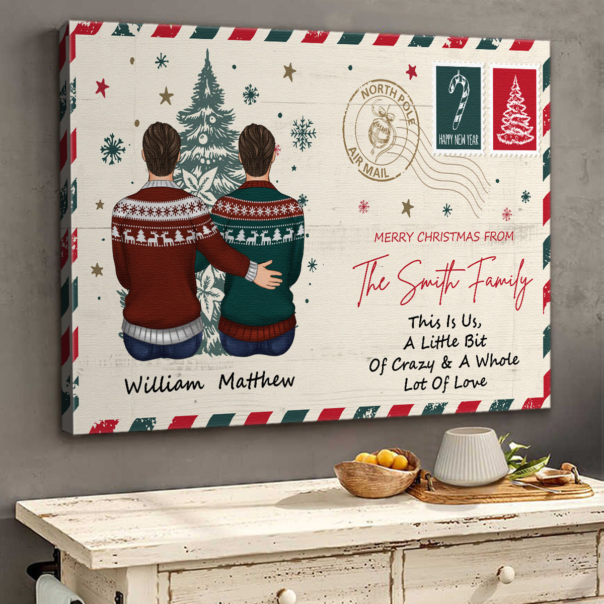 Personalized Family Christmas Canvas - 'This Is Us' Quote Wall Art Gift