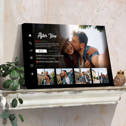 Personalized Couple Photo Movie Landscape Canvas / Poster - Custom Gift For Couples Anniversary Movie