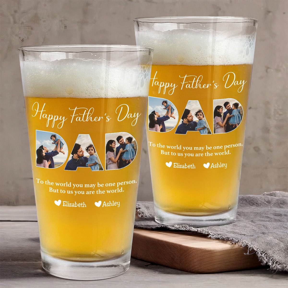 Personalized Dad Beer Glass personalization view for Dad