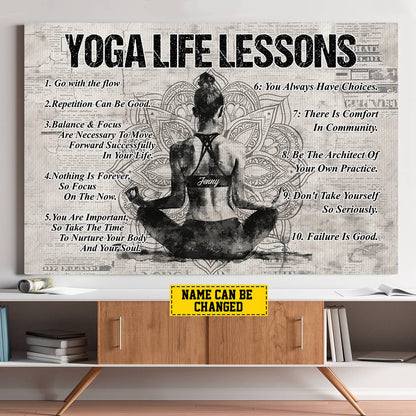 Personalized Yoga Life Lessons Poster / Canvas - Custom Gift For Yoga Lovers