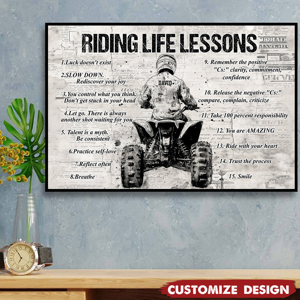 Personalized 4 Wheeler Riding Life Lessons Poster / Canvas - Gift For 4-Wheeler Riders