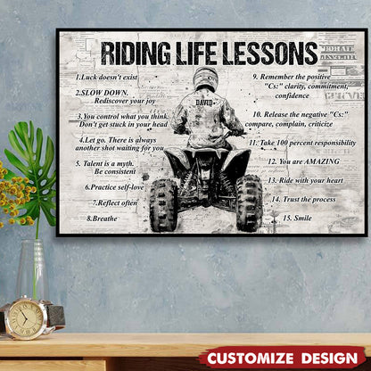 Personalized 4 Wheeler Riding Life Lessons Poster / Canvas - Gift For 4-Wheeler Riders