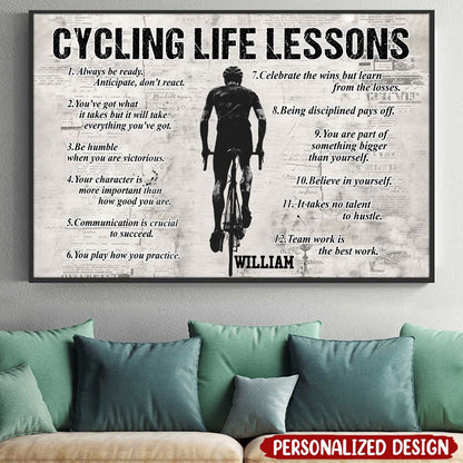 Personalized Cycling Life Lessons Poster / Canvas - Custom Gift For Cycling Lovers