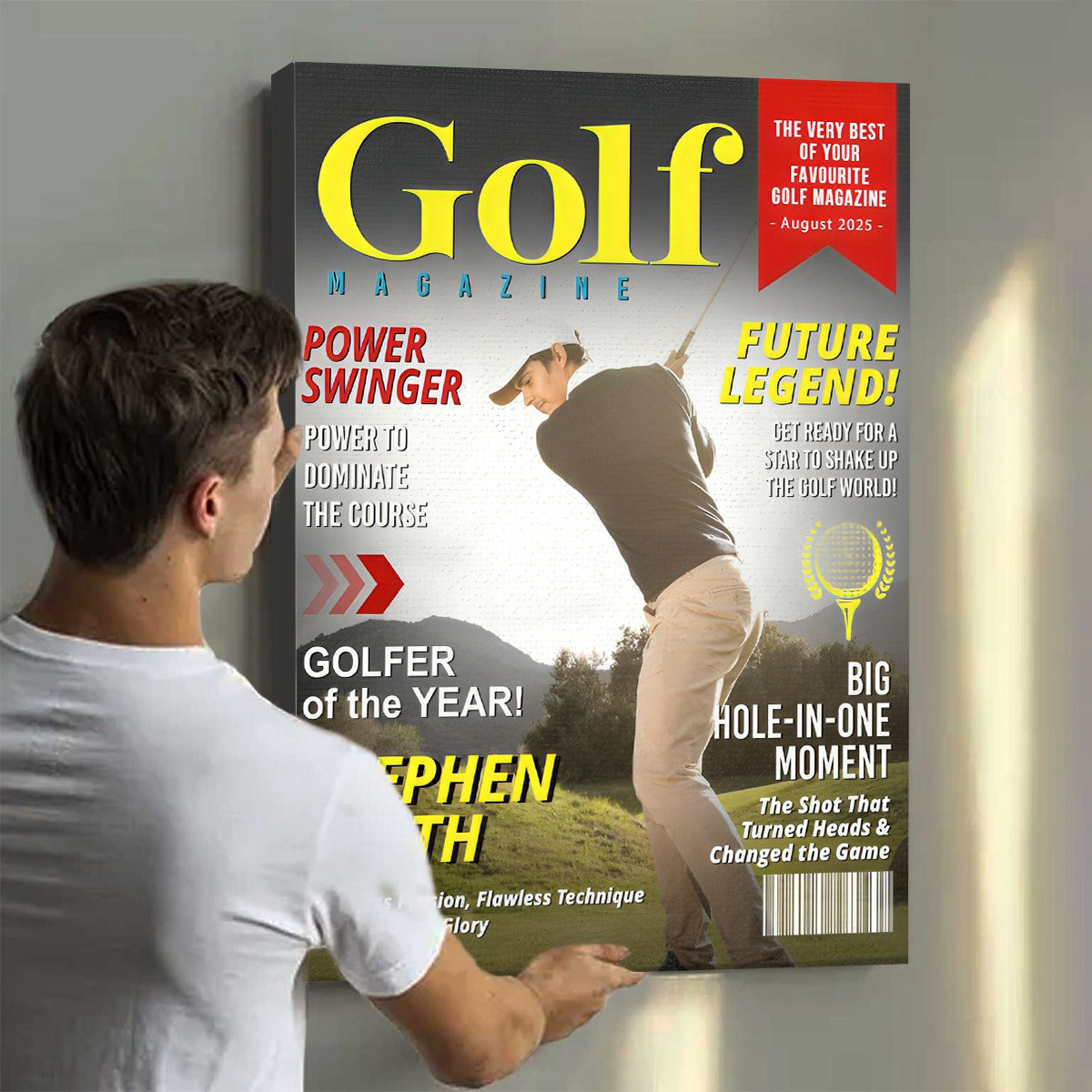 Personalized Custom Golf Magazine Cover Canvas / Poster - Unique Gift for Golf Lovers & Coaches