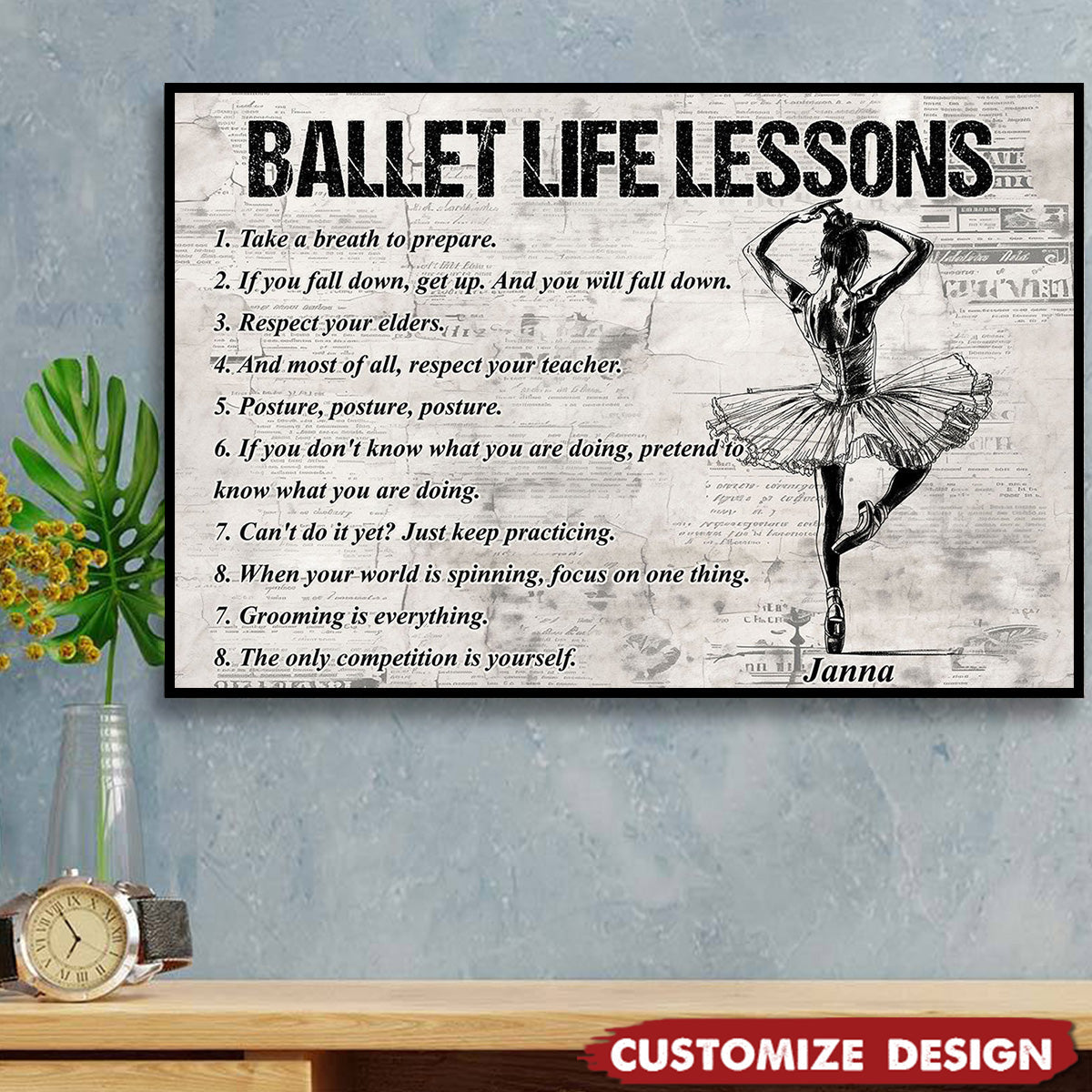 Personalized Ballet Life Lessons Poster / Canvas - Custom Gift For Ballet Lovers