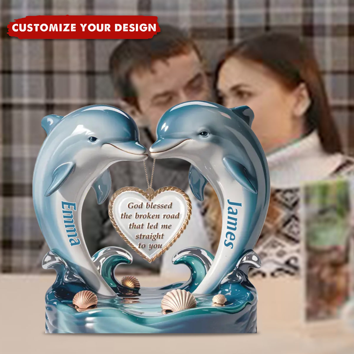 From One Heart To Another, Always - Personalized Couple Acrylic Plaque