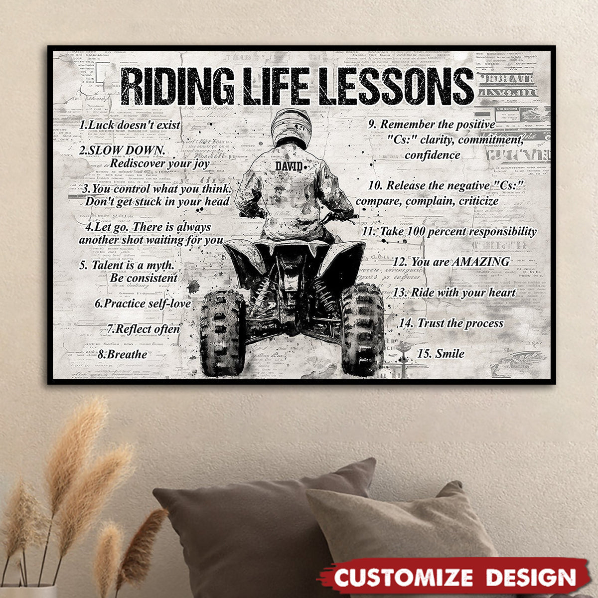 Personalized 4 Wheeler Riding Life Lessons Poster / Canvas - Gift For 4-Wheeler Riders