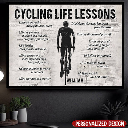 Personalized Cycling Life Lessons Poster / Canvas - Custom Gift For Cycling Lovers