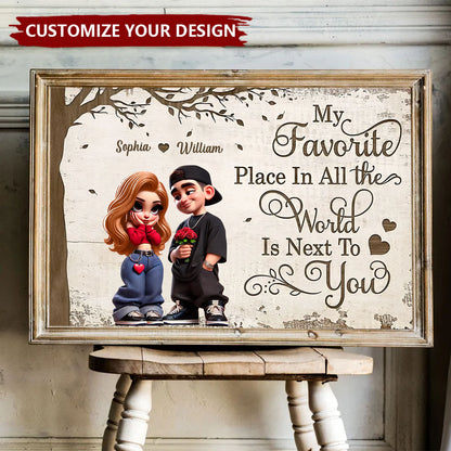 “My Favorite Place” Personalized Couple Canvas - Custom Romantic Wall Art Gift