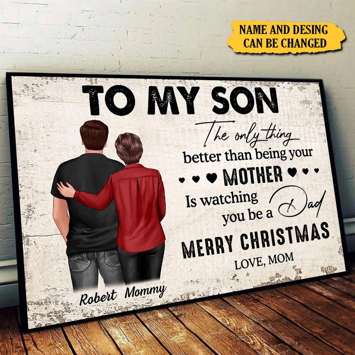 Heartfelt Personalized Canvas for Son from Mom: "Watching You Be a Dad"