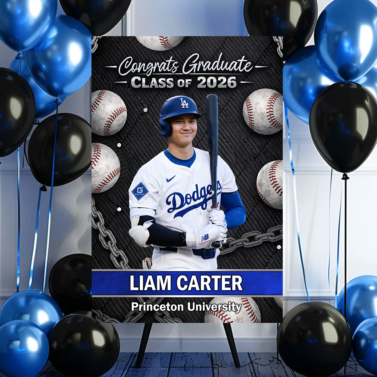 Class of 2026 Baseball Welcome Poster / Canvas - Personalized Graduation Decor