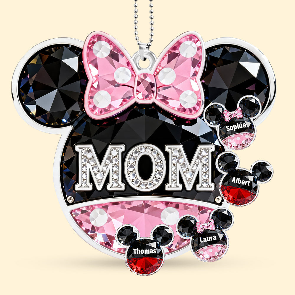 Personalized Mom Acrylic Car Ornament - Custom Gifts For Mother's Day