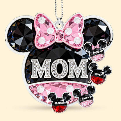 Personalized Mom Acrylic Car Ornament - Custom Gifts For Mother's Day