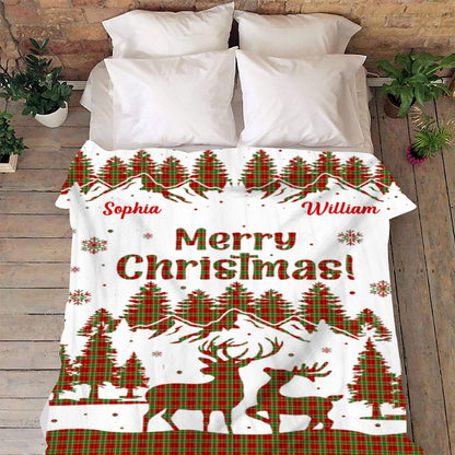 "Merry Christmas" - Personalized Gifts For Couple Blanket