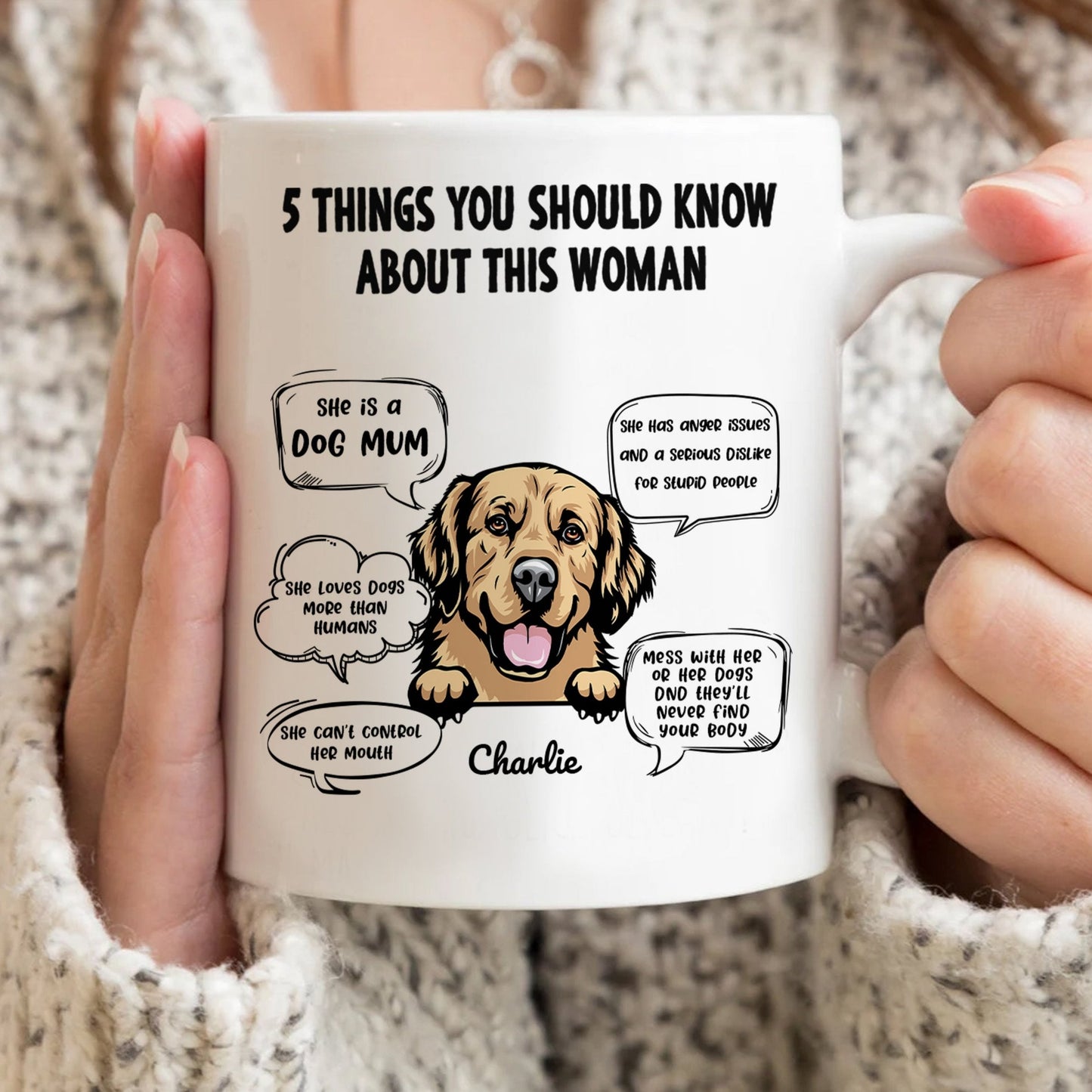Five Things You Should Know About Her - Personalized Mug Gift For Dog Mom