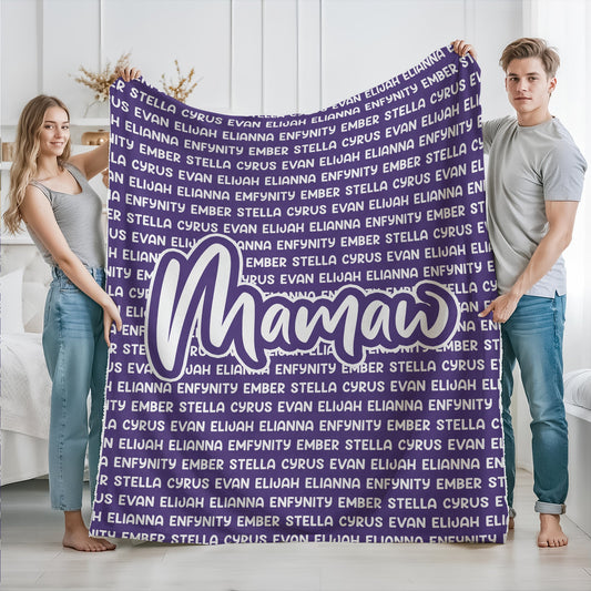 Personalized Mamaw Blanket with Names - Heartfelt Mother's Day Gift