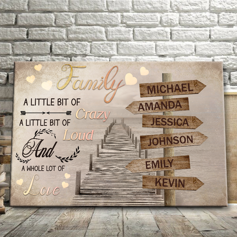 A Little Bit Of Crazy Wall Art - Personalized Custom Family Canvas / Poster