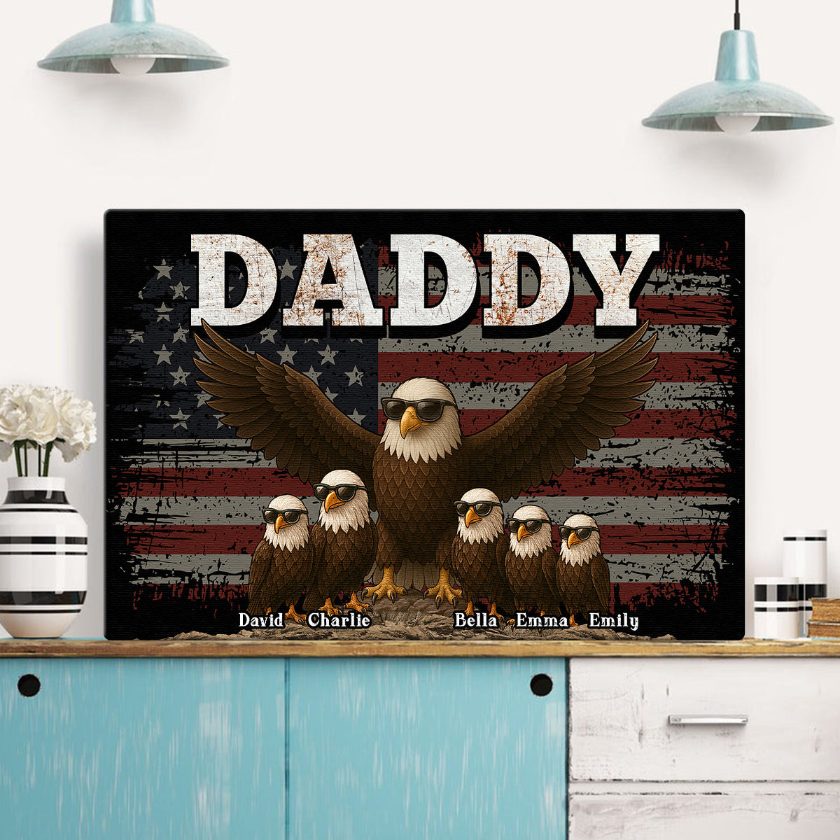 “The Eagle Gang” American Style Canvas / Poster - Personalized Father’s Day Gift