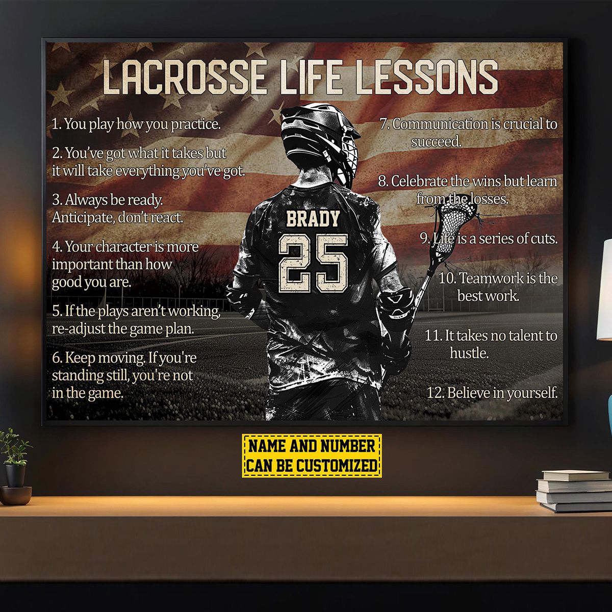 Personalized American Lacrosse Life Lessons Poster / Canvas - Gift For Lacrosse Lovers