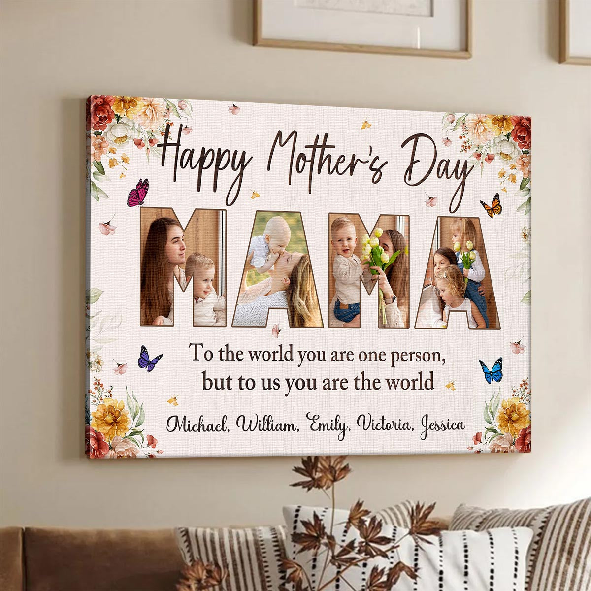 Happy Mother's Day - Personalized Customized Photo Canvas / Poster