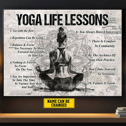 Personalized Yoga Life Lessons Poster / Canvas - Custom Gift For Yoga Lovers