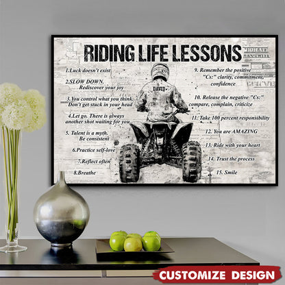 Personalized 4 Wheeler Riding Life Lessons Poster / Canvas - Gift For 4-Wheeler Riders